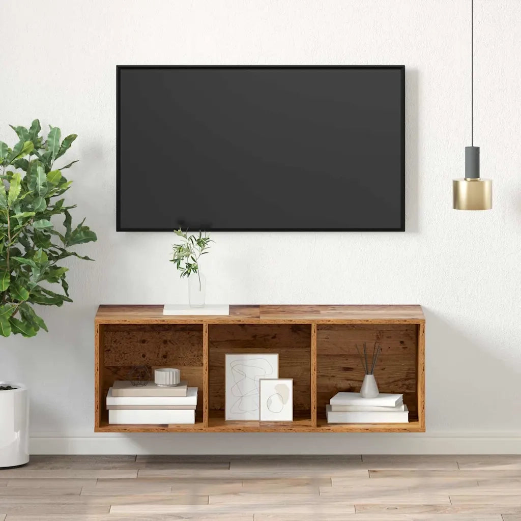 vidaXL Mobile TV da Muro Legno vecchio 37 x 37 x 107 cm