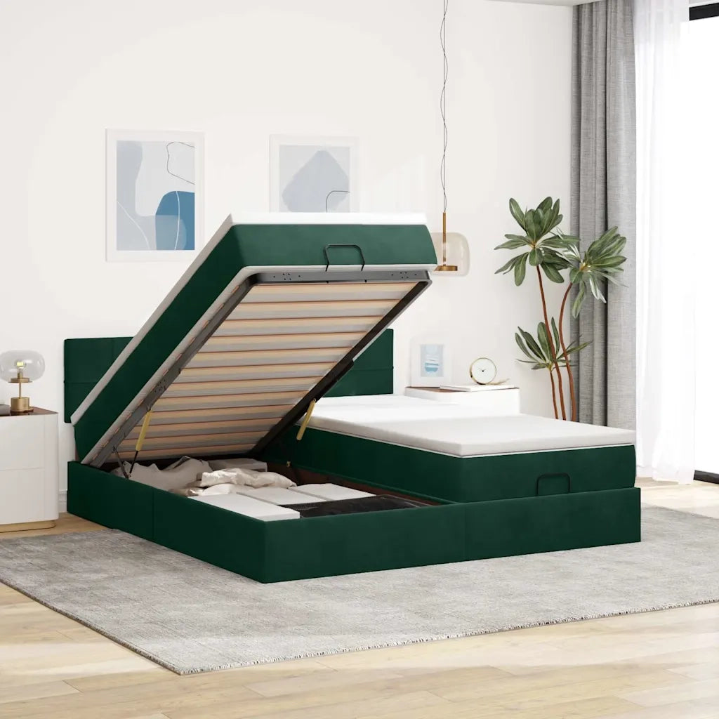 Struttura Letto Pouf con Materassi 180x200 cm Velluto 3312077