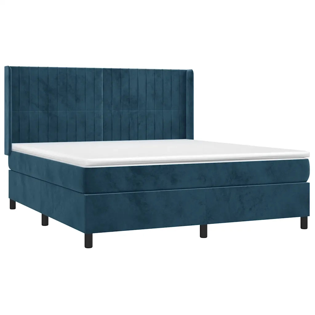 Letto a Molle con Materasso e LED Blu Scuro 180x200 cmcod mxl 75469