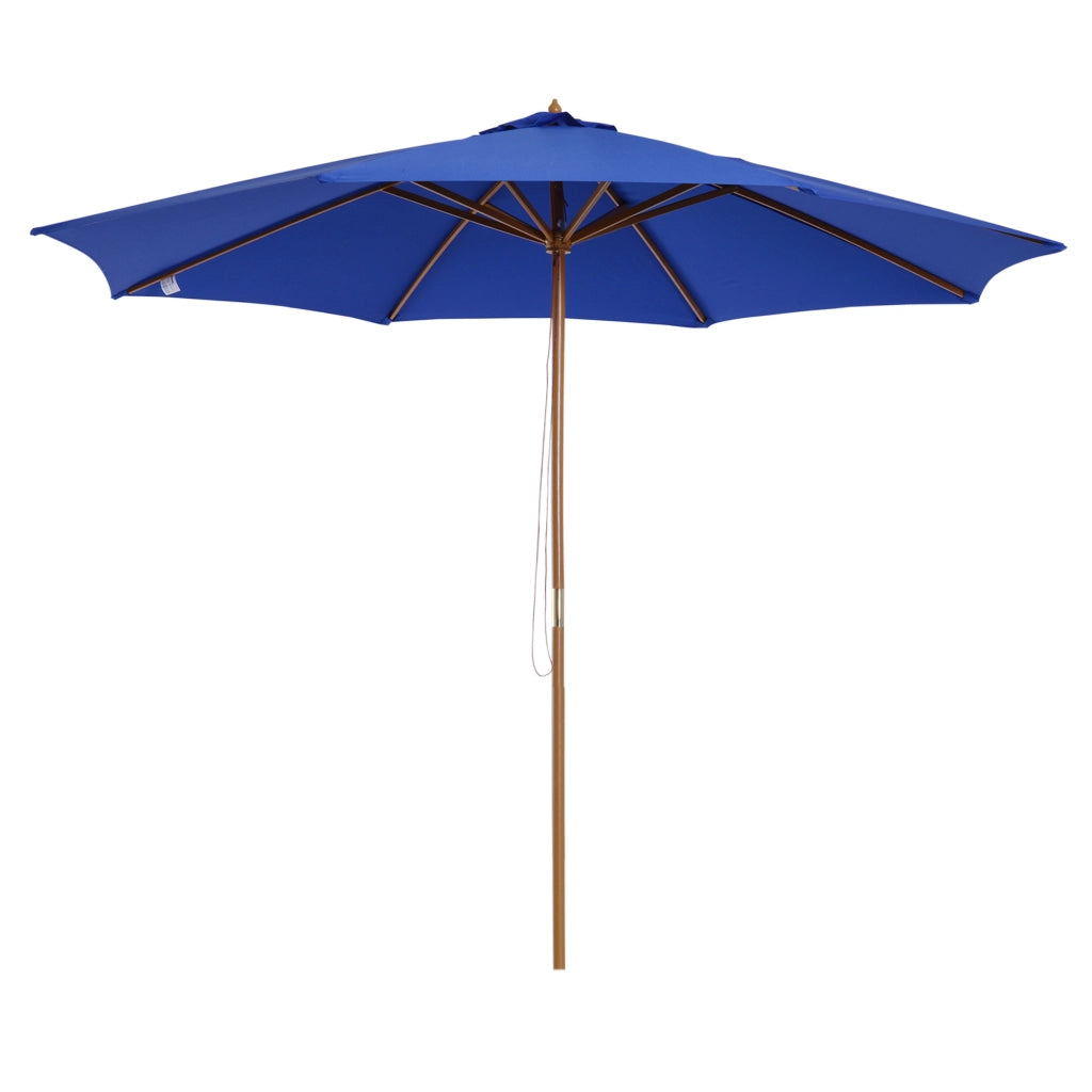 Ombrellone da Giardino ¨C zephmum ¨C Bamb¨´, Blu e Naturale, 300x300x250 cm