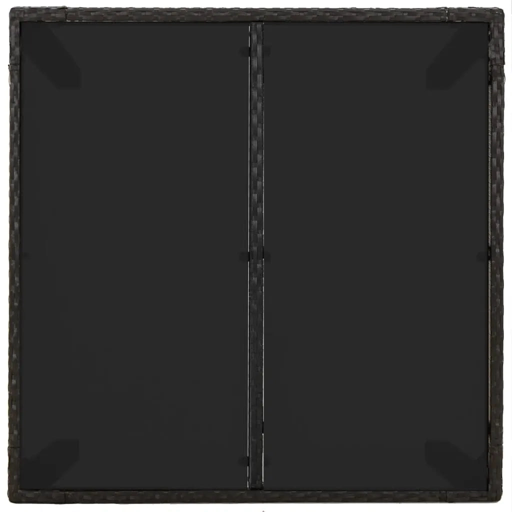 Set da Pranzo da Giardino 3 pz con Cuscini Nero in Polyrattan 3157951