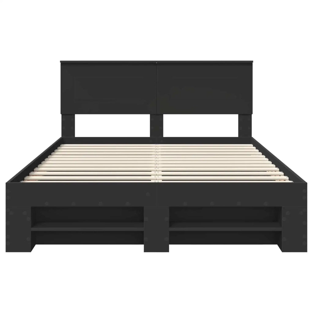 Struttura del letto Nero 150 x 200 cm Legno multistrato