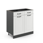 Vicco Mobiletto base per cucina Bianco casa di campagna 80 cm senza piano di lavoro