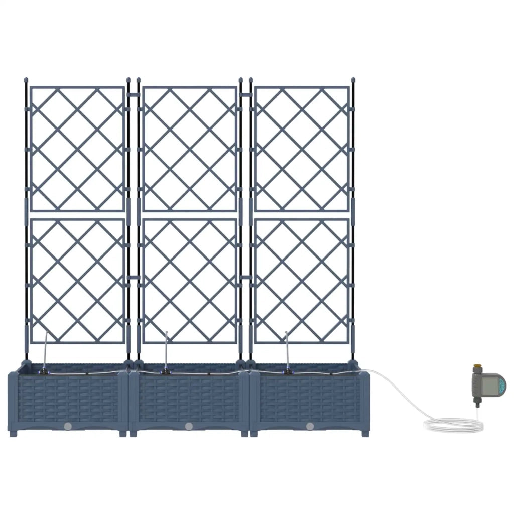 Vaso da giardino 3 pcs Grigio 120 x 40 x 126 cm Plastica 42002875
