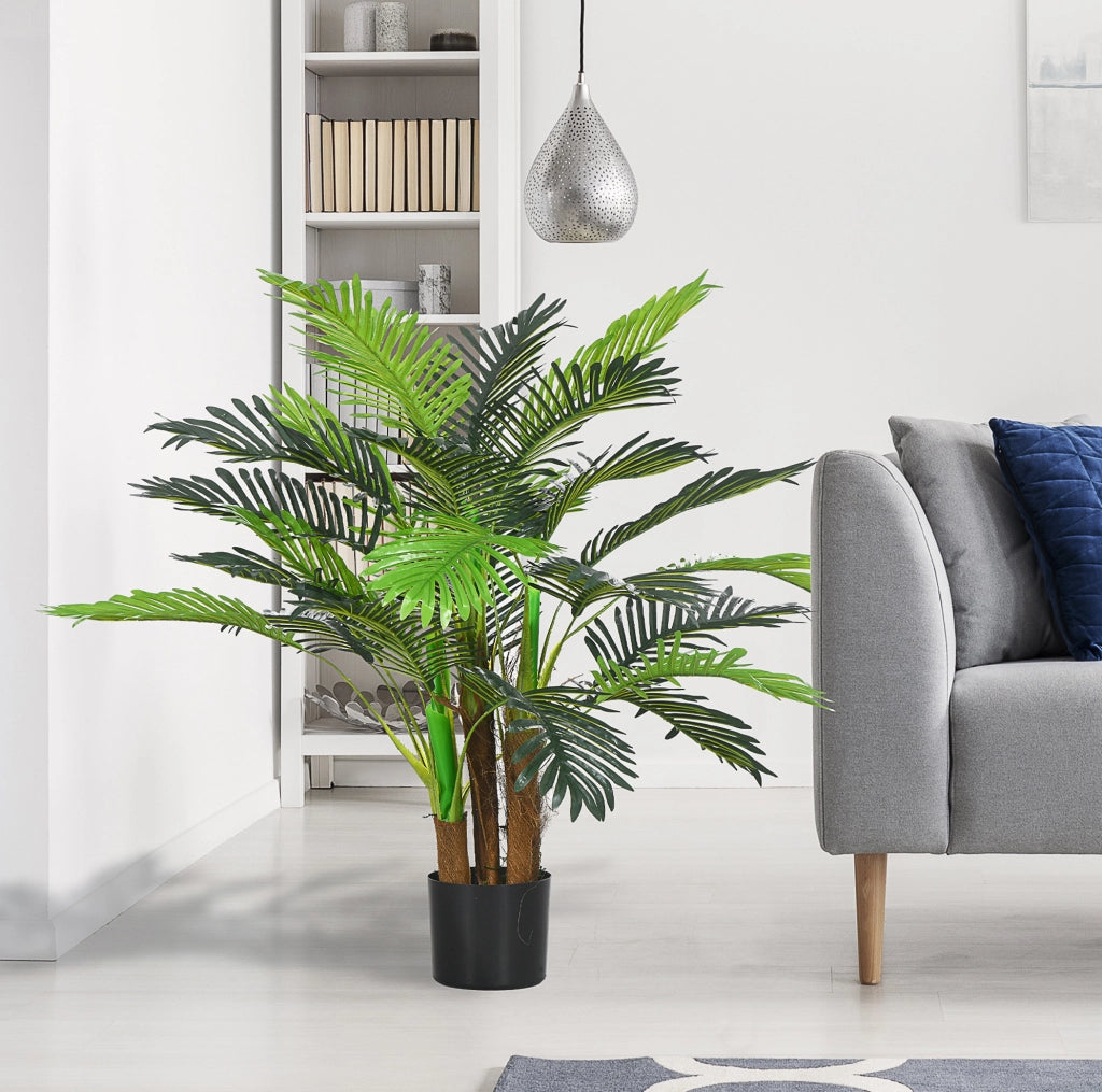Palma artificiale 100 cm in plastica verde per interni ed esterni, senza montaggio