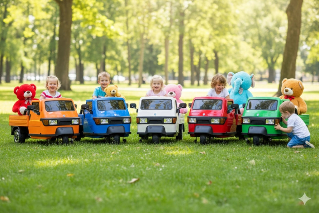 Macchina Elettrica per Bambini Licenza Piaggio Apecar 12V Blu