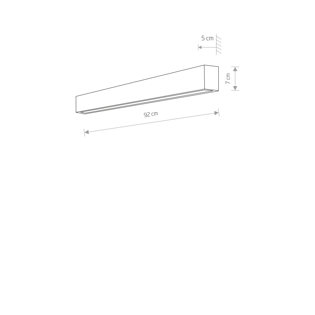 Applique LED Nowodvorski Straight Wall 92cm nera T8 metallo