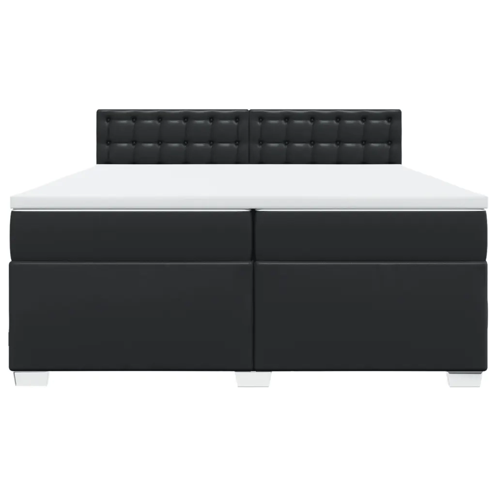 Giroletto a Molle con Materasso Nero 200x200 cm in Similpelle 3286136