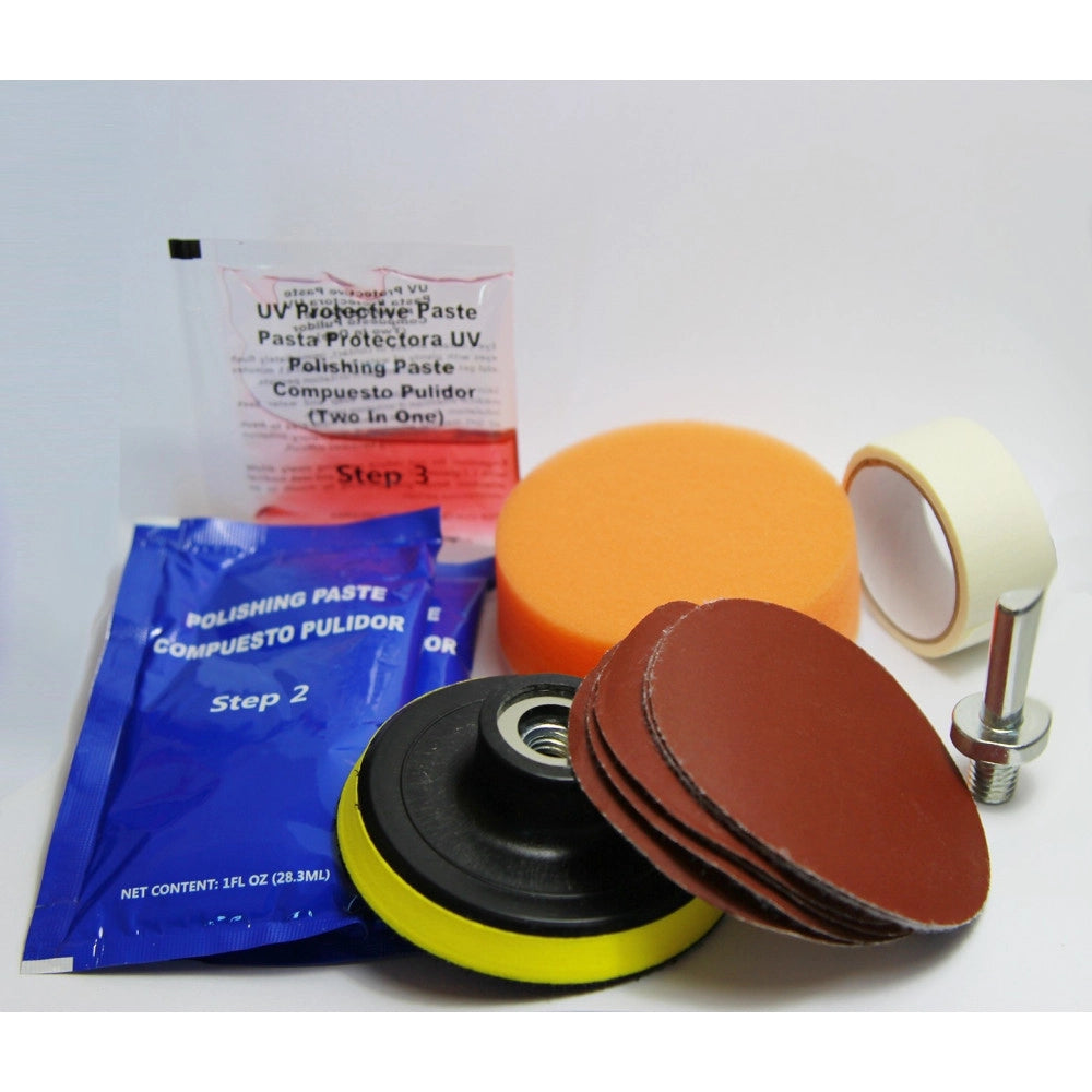 Trade Shop - Kit Riparazione Rinnova Fari Fanali Elimina Ingiallimento Auto Moto -