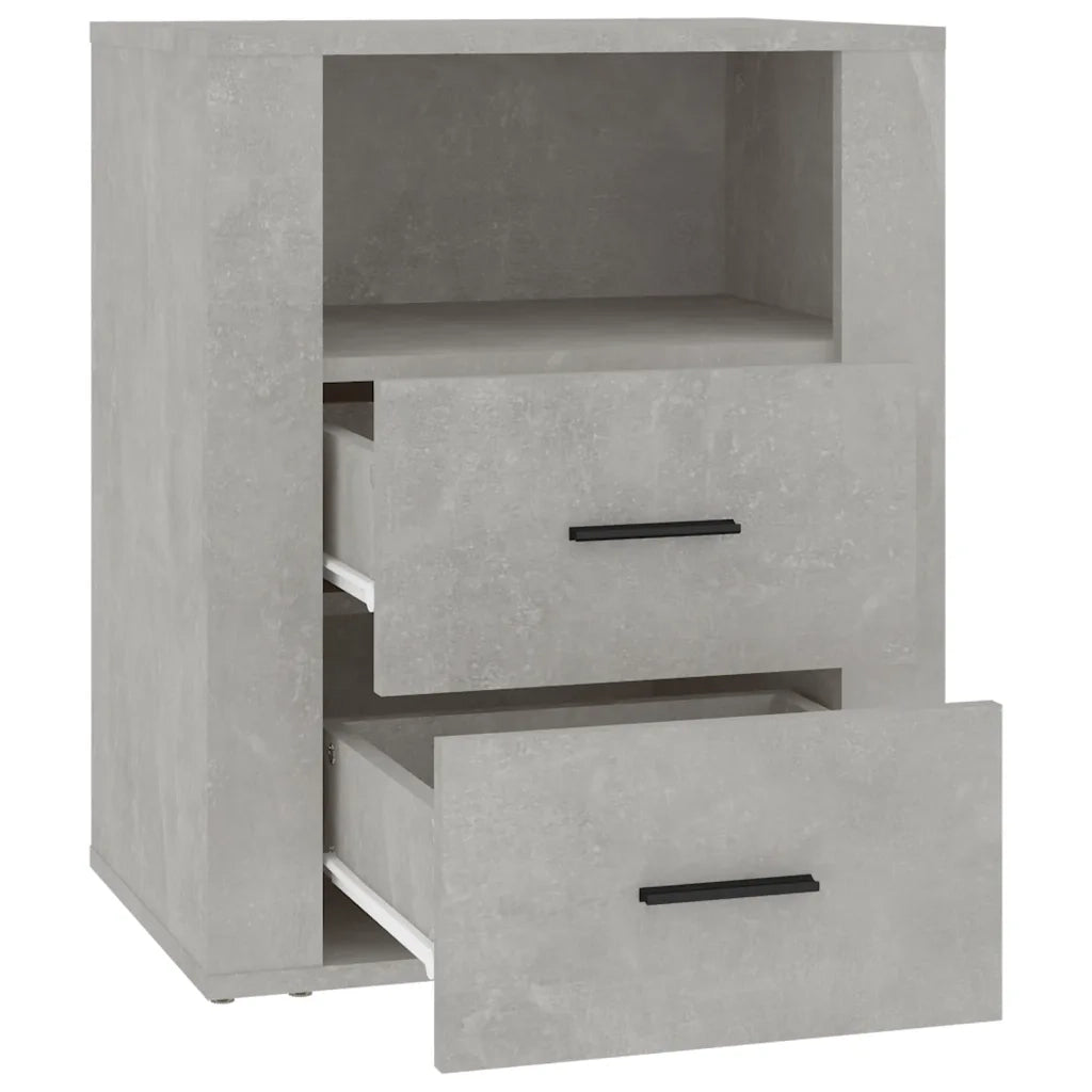 Comodino-Tavolino da notte Grigio Cemento 50x36x60 cm in Legno Multistrato 329940