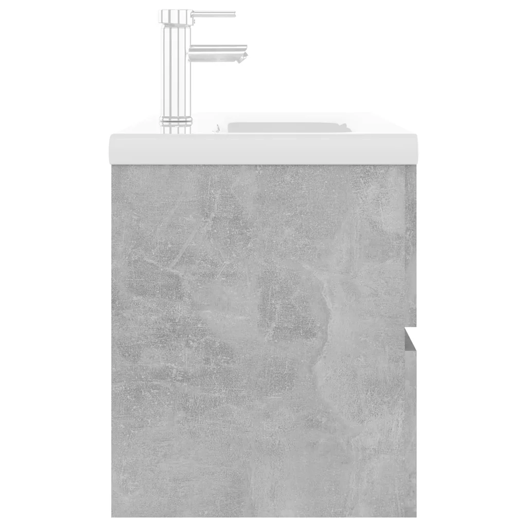 Mobile con Lavabo | Armadio Lavabo Integrato Grigio Cemento in Legno Multistrato