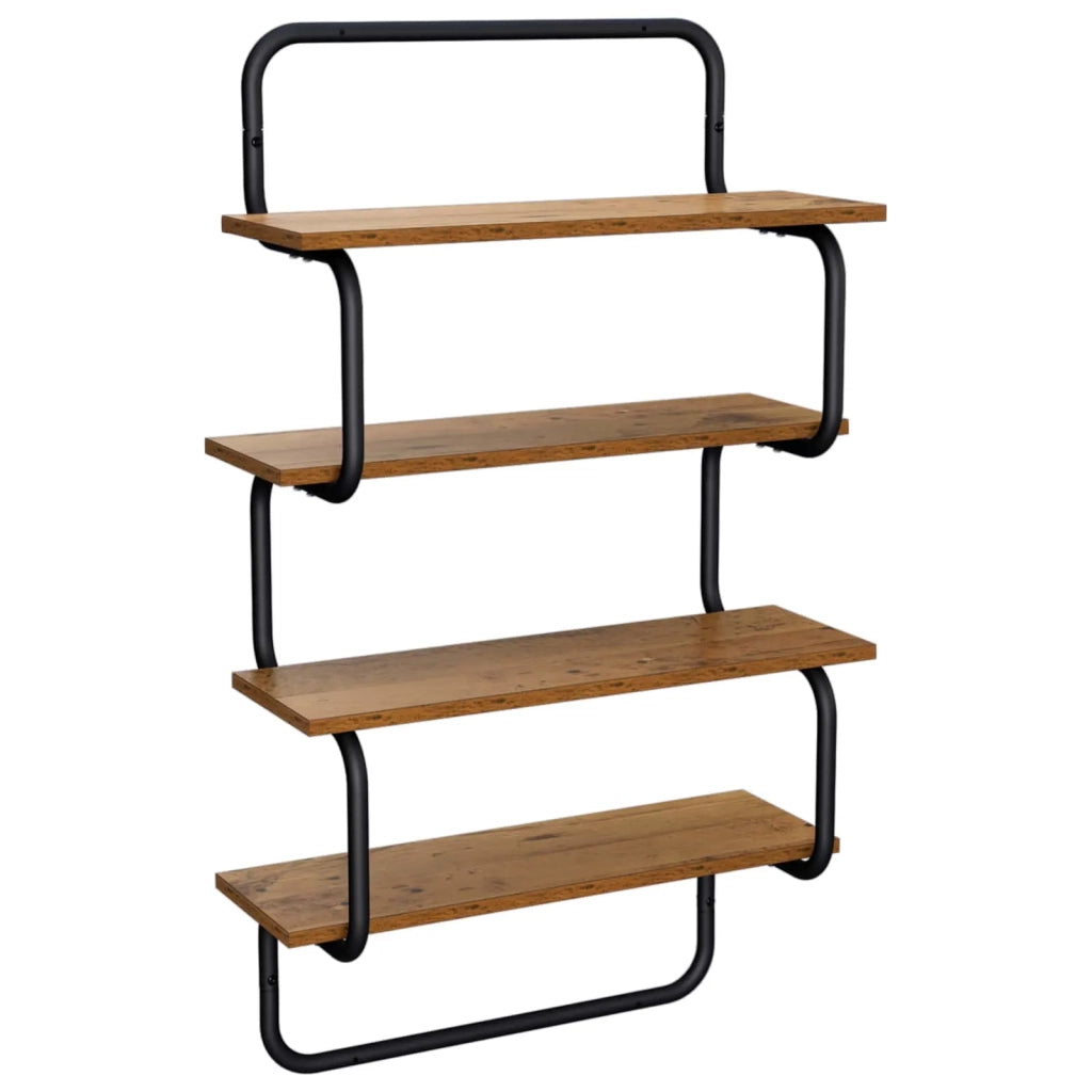 Mensola a 4 ripiani Legno antico 40 x 24,5 x 104 cm 8006095