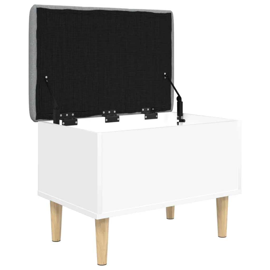 Panca Portaoggetti Bianca 62x42x46 cm in Legno Multistrato 835068