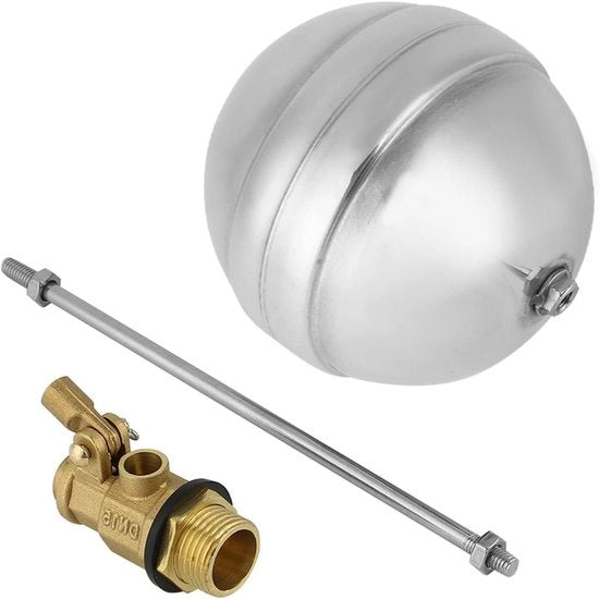 Regolatore di Livello Idrico Flottante DN15 G1/2 in Ottone Sensoressaggio di Livello Idrico in Acciaio Inossidabile Cisterna per Piscina Regolatore di Livello Idrico Flottante