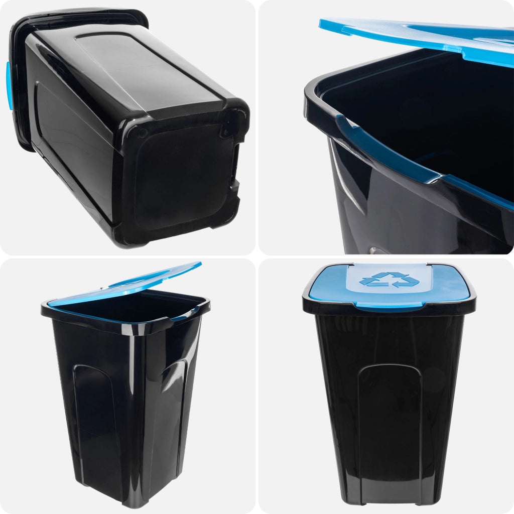 Contenitore per la raccolta differenziata dei rifiuti KADAX, 50 litri, colore blu.