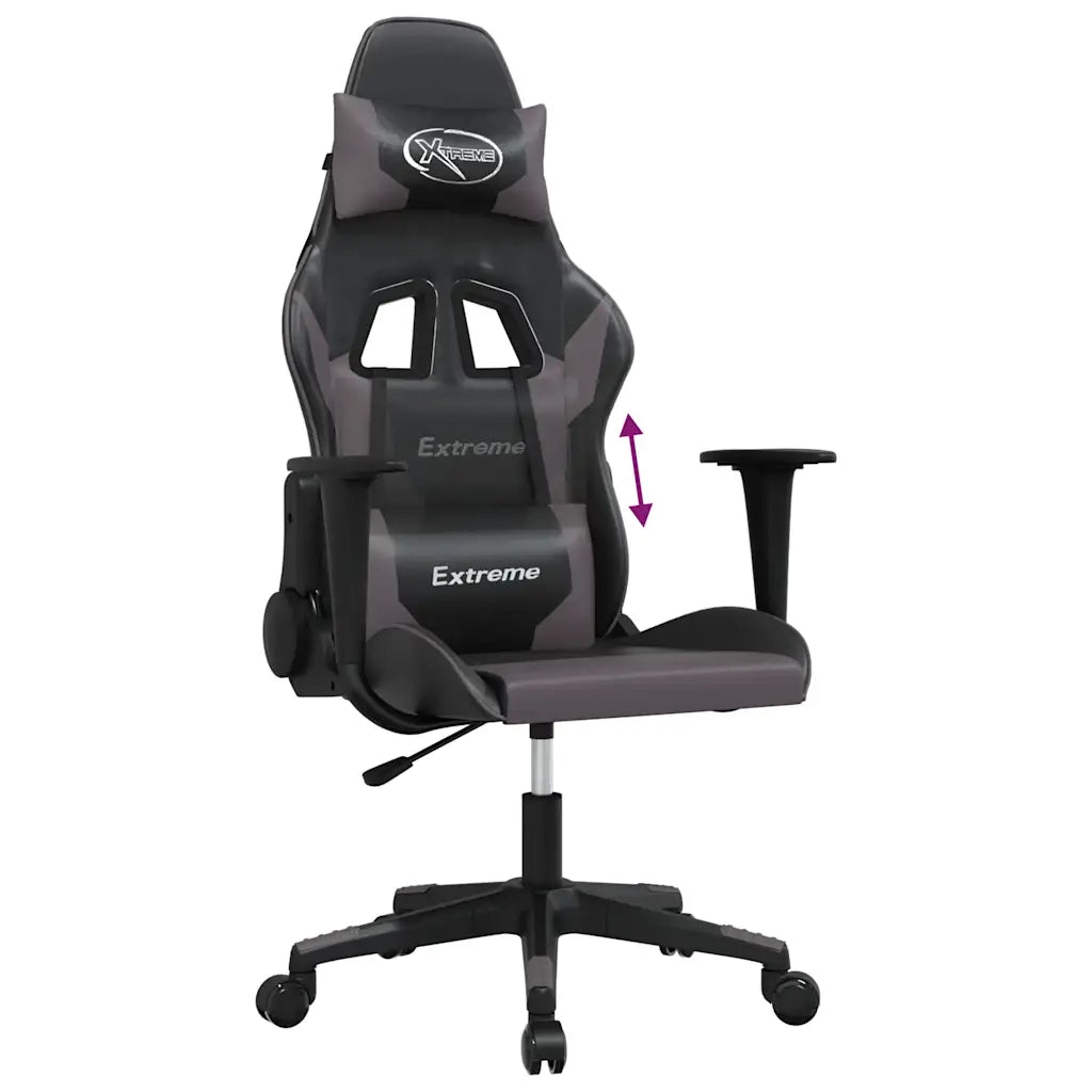 Sedia da Gaming | Sedia da e-sports Nera e Grigia in Similpelle