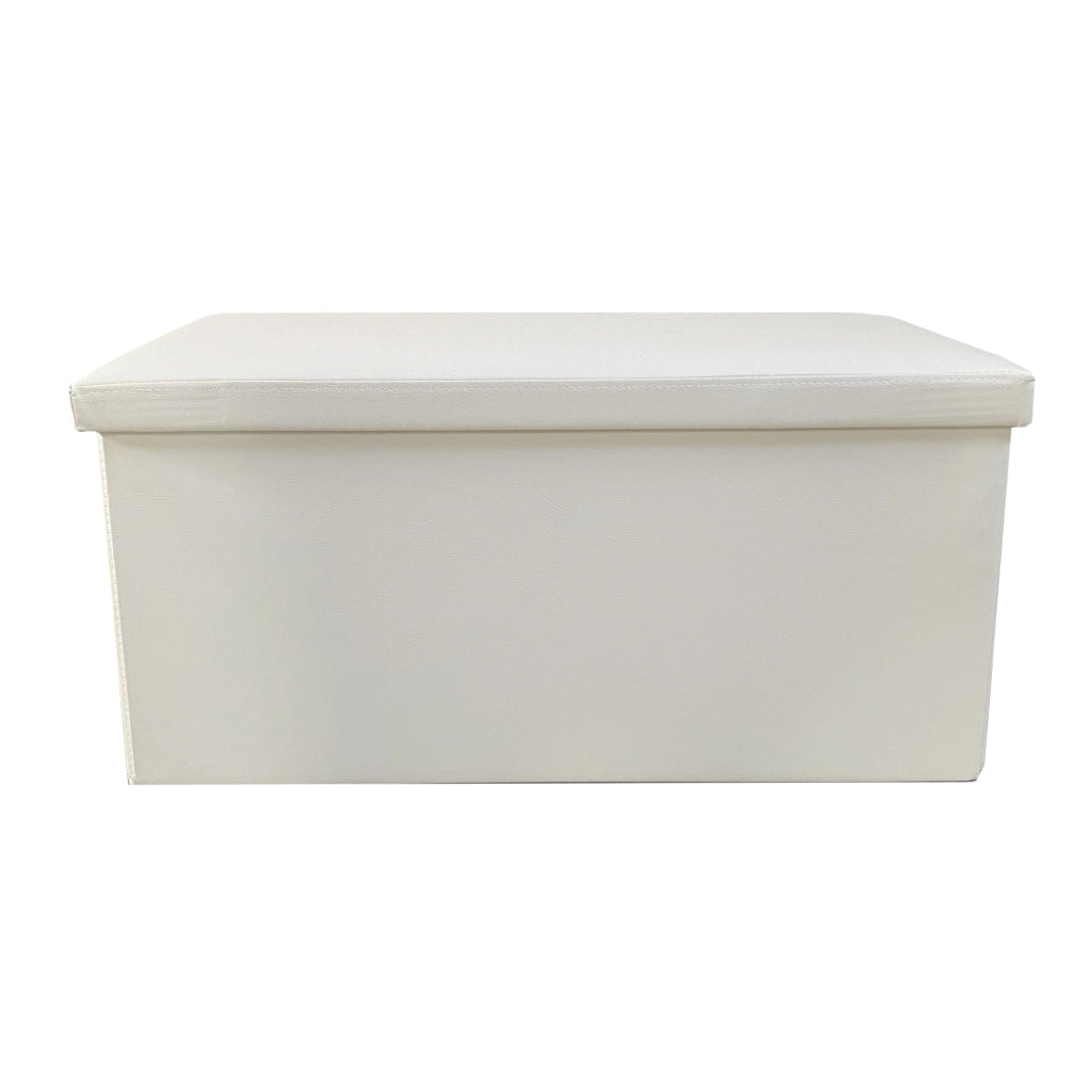 Puff Ottomano rettangolare pieghevole in similpelle 76x38x38 cm | Nyana Casa | Stile ottomano | Similpelle resistente | Nero, grigio e beige