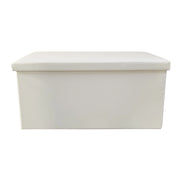 Puff Ottomano rettangolare pieghevole in similpelle 76x38x38 cm | Nyana Casa | Stile ottomano | Similpelle resistente | Nero, grigio e beige