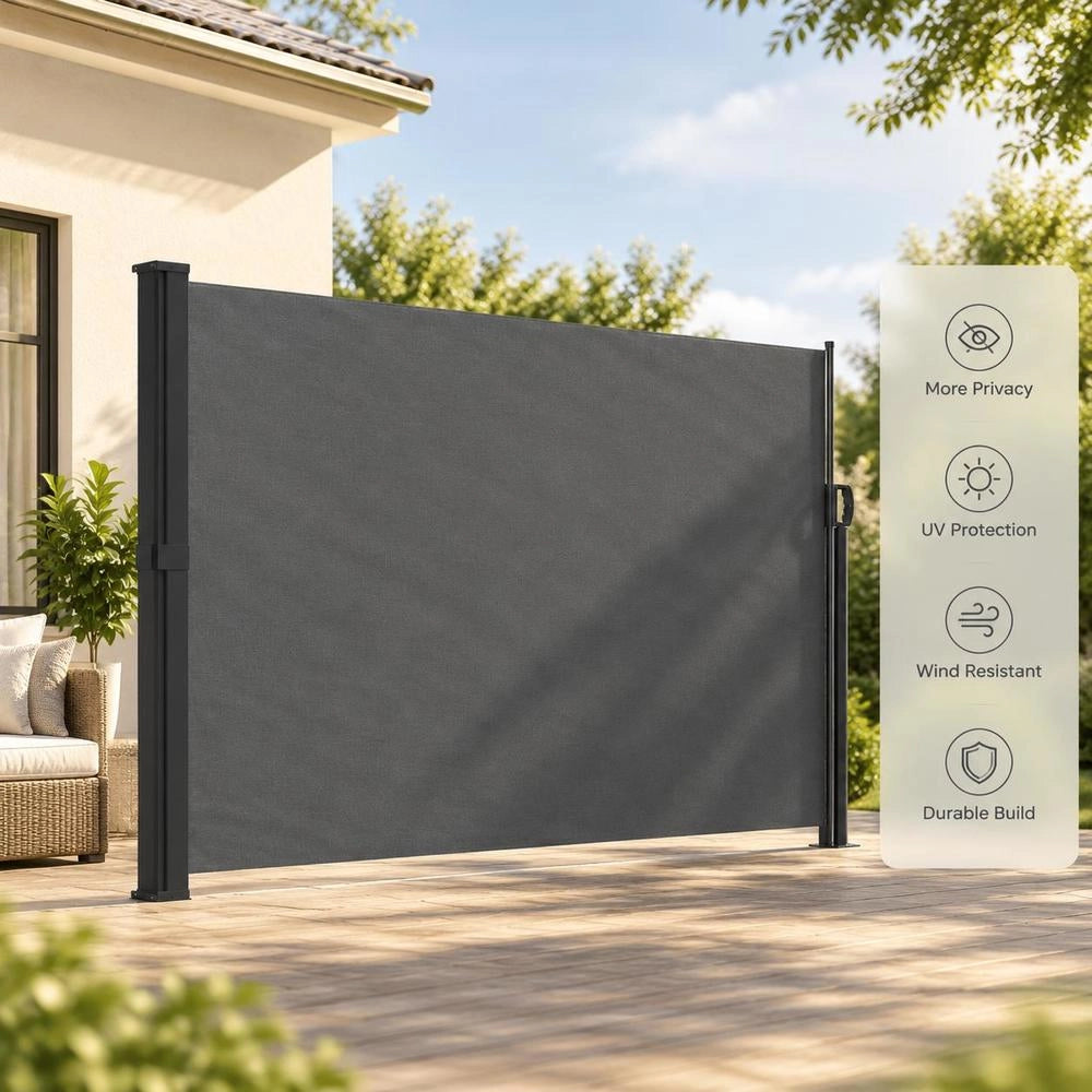 Extendable Side Awning, Anthracite, 160x500 Cm
