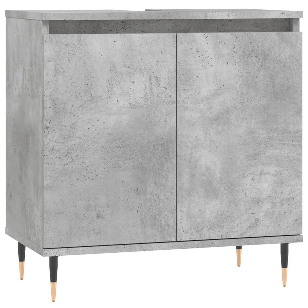Armadietto da Bagno Grigio Cemento 58x33x60cm Legno Multistrato 831576