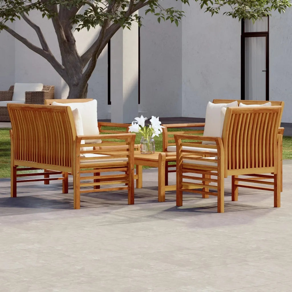 Set Salotto da Giardino 5 pz con Cuscini Legno Massello Acacia 3058096