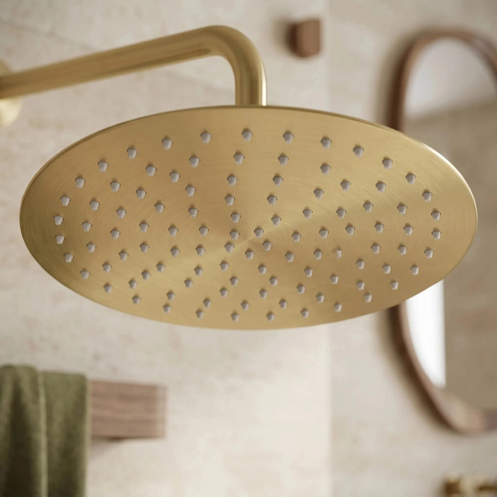 Soffione Doccia Rotondo Rea Js-p014bg 30cm Brush Gold