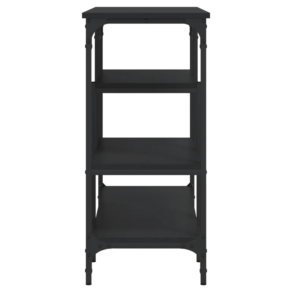 Tavolino Consolle con Ripiani-Tavolino da soggiorno Nero 100x35x75 cm 740197