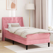Struttura letto con materasso-Giroletto Rosa 80 x 200 cm Velluto 878852