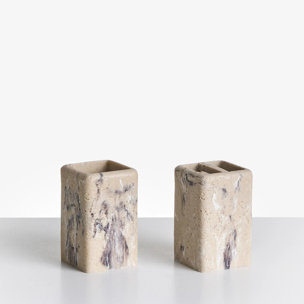 Set di accessori per il bagno marmo beige stile elegante