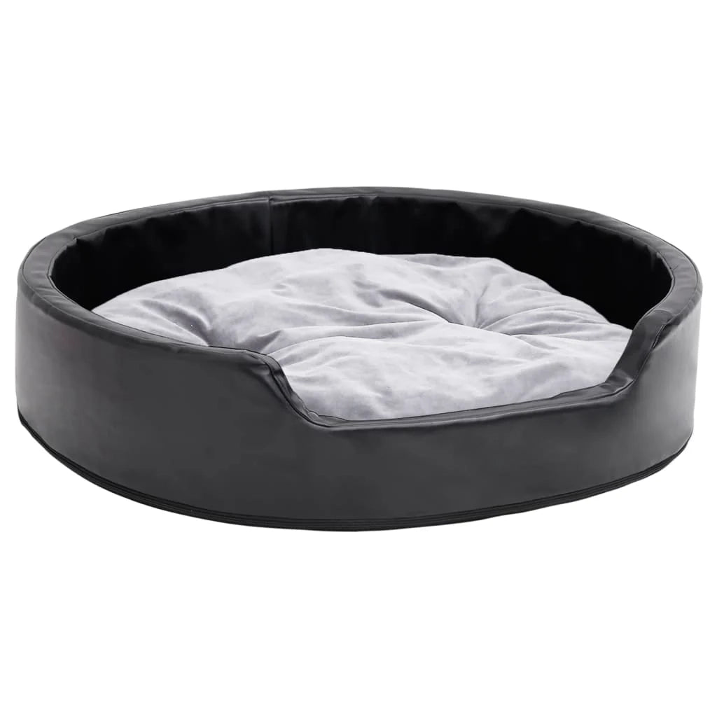 Cuccia per cani 79 x 70 x 19 cm in peluche e similpelle nera 02_0043227
