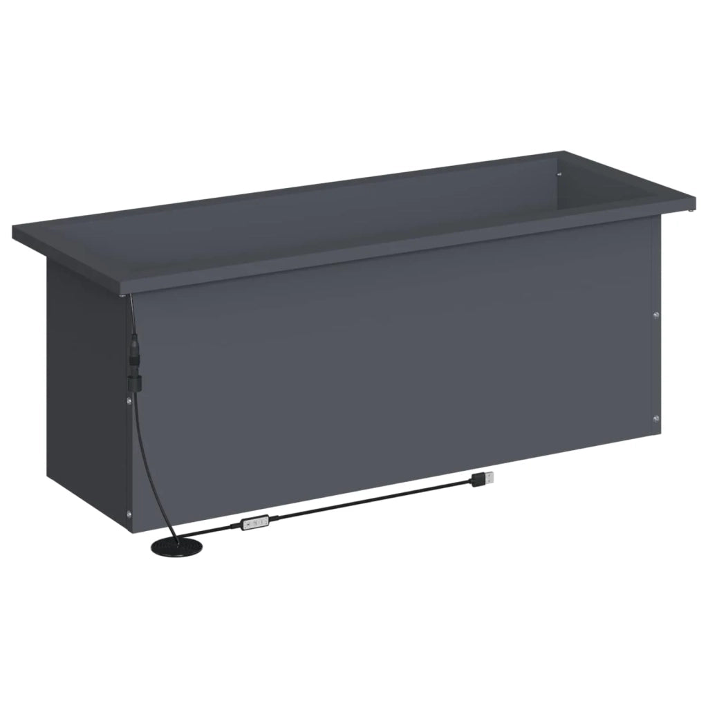 Fioriera da giardino con LED Antracite 30 x 80 x 30 cm Acciaio 8008102