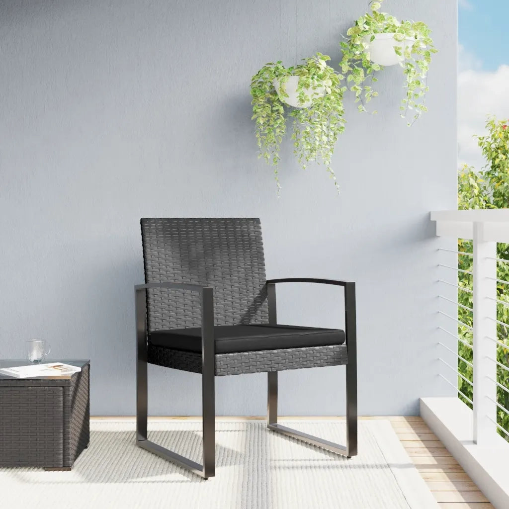 Sedie da Pranzo da Giardino 2 pz | Sedie da Esterno Grigio Scuro in Rattan PP
