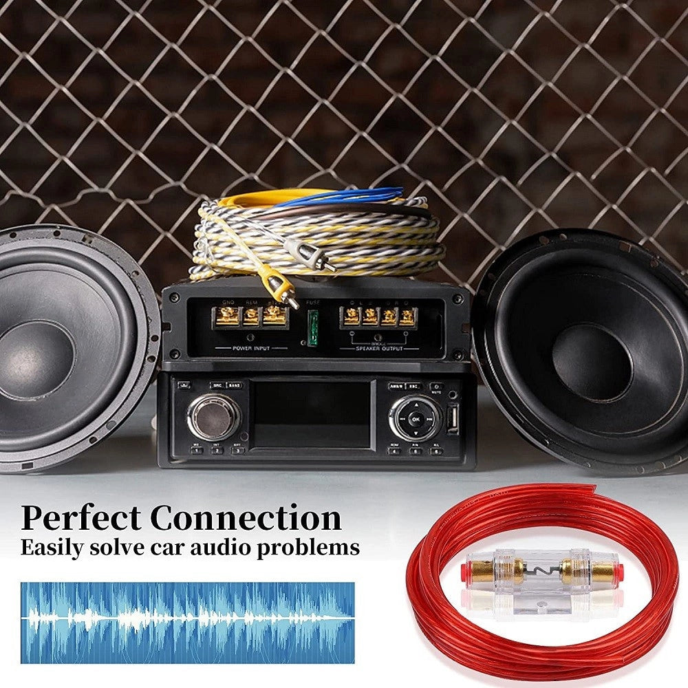 Trade Shop - Set Cavi Per Amplificatori Auto 8ga Cablaggio Amplificatore Subwoofer Audio Amp -