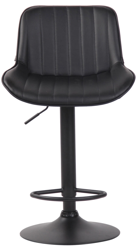 Set di 2 sgabelli da bar Lentini in similpelle nero,nero