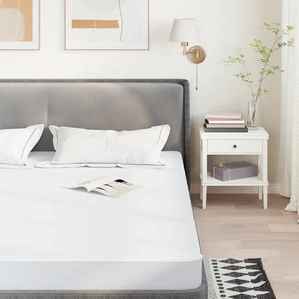 vidaXL Coprimaterasso Bianco 120x200 cm Impermeabile