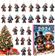 Decorazione di Natale per Albero - Calendario dell'Avvento 2024 - 24 Giorni - Pupazzo di Neve da Appendere - Supporto in Acrilico 2D - Adatto per Bambini - Facile da Utilizzare