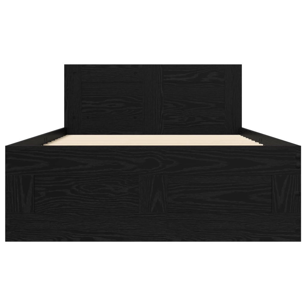Struttura letto con testata Rovere Nero 80 x 200 cm 3429683