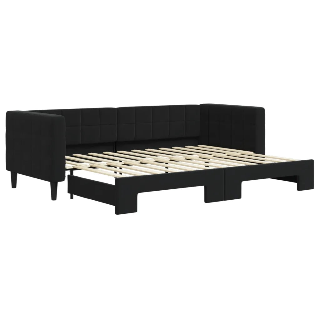 Divano Letto con Letto Estraibile Nero 80x200 cm in Velluto 3196688