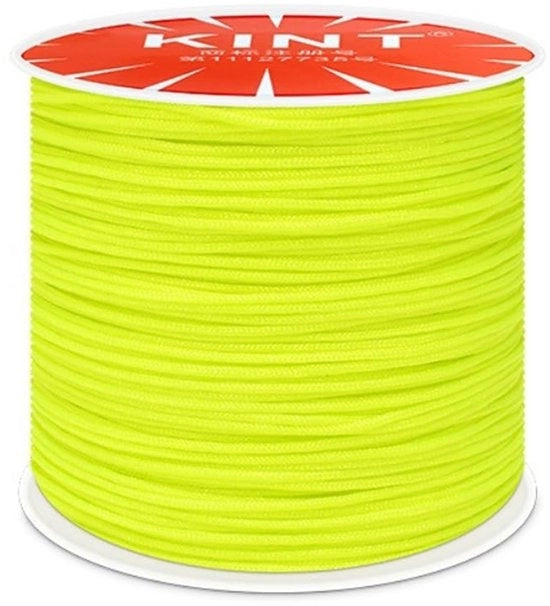 Corda a Macramé 0,8 mm - Filo in Nylon - Corda per Gioielli - Lunghezza 45 m - Filo Fluorescente Giallo - Nastro in Nylon