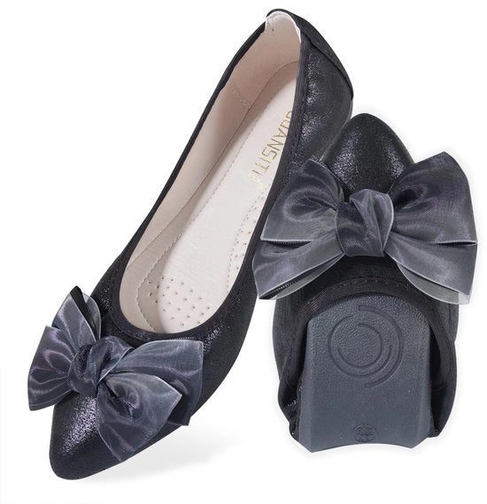 Ballerine per donne - Solido e comodo - Ingresso informale - Naso a punta - Strisce - Scarpe a punta piatta