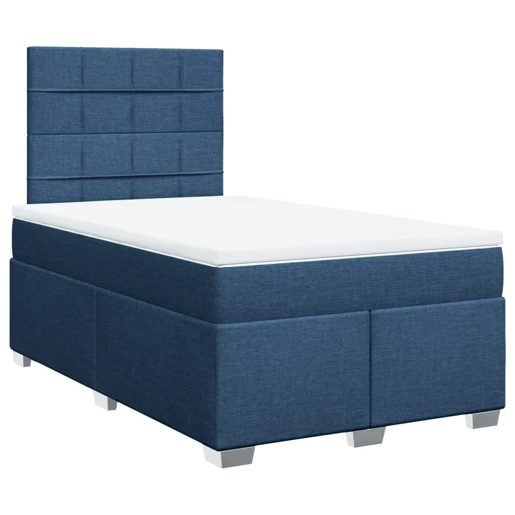 vidaXL Giroletto a Molle con Materasso Blu 120x190 cm in Tessuto