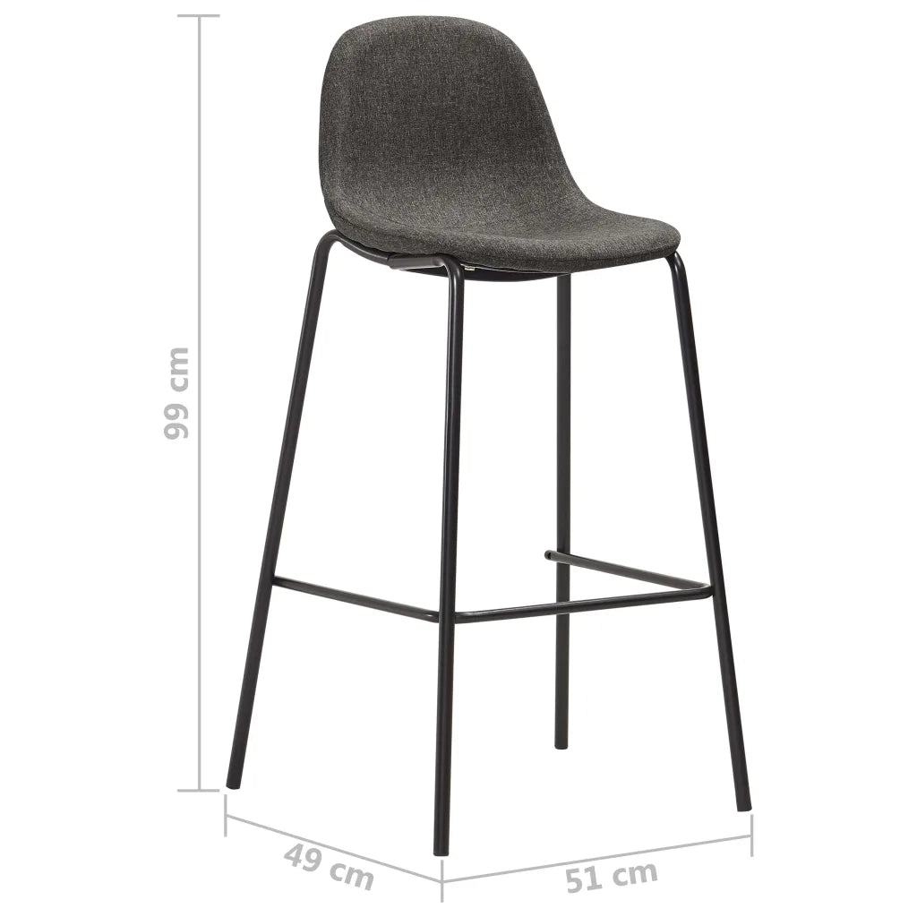 Sedie da Bar 4 pz Grigio Scuro in Tessuto 281526