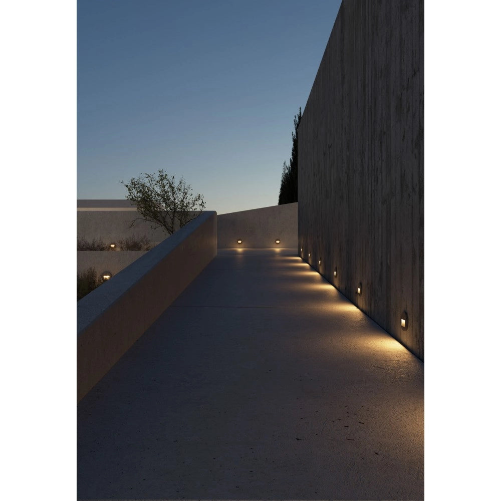 Beneito & Faure - Luce da incasso segnapasso LED Mis R Wall 3W - Segnapasso da parete rotondo IP65 Switch 2700K/3200K/4000K - Corten