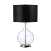 Lampada da tavolo vetro nichel paralume nero Orb E27 Elstead