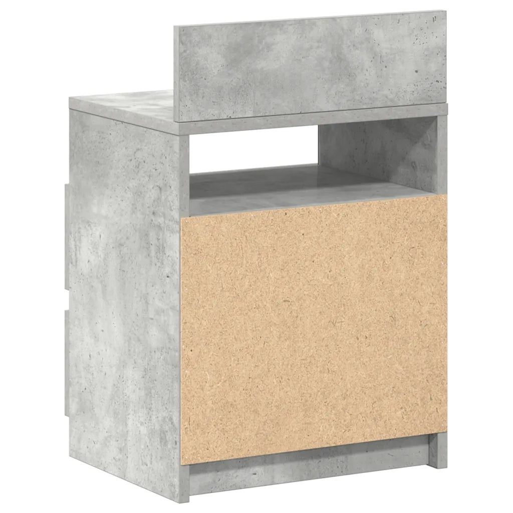 Comodini 2 pz con 2 Cassetti-Set di 2 Tavolino da notte Grigio Cemento 40x33x60 cm