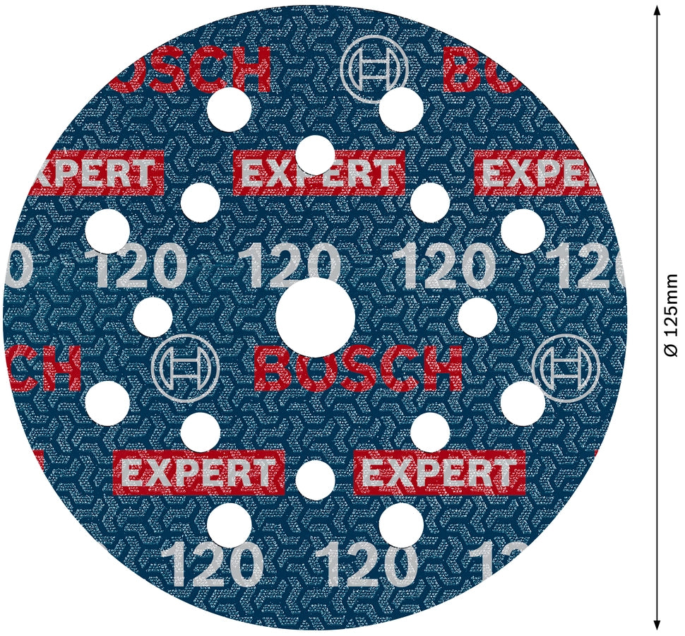 Bosch Expert O780 – Dischi abrasivi grana 120 D.125mm, 50 pezzi