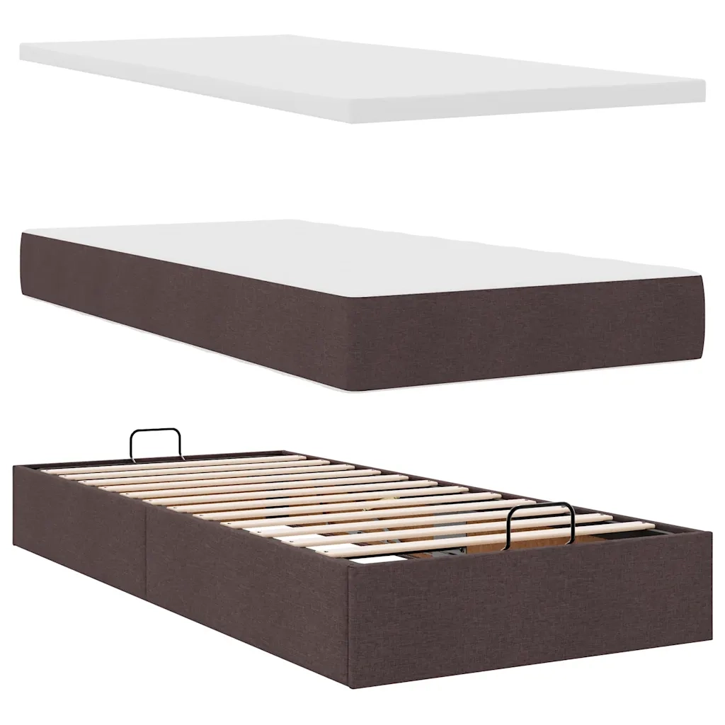 Struttura Letto Pouf con Materasso 90x200 cm in Tessuto 3311081