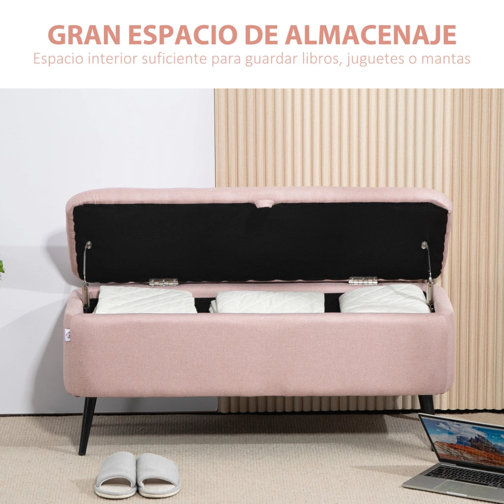 Cassettiera con coperchio ribaltabile ¨C zephmum ¨C rosa 101x38.5x44.5cm