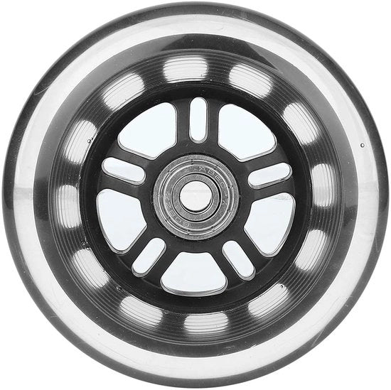 Ruote di Caster 4" - Set di 4 Ruote di Caster con Angolo di 4° - Materiale PU - Lame ABEC-7 608ZZ - Per Piccoli Carrelli - Diametro Esterno 100mm