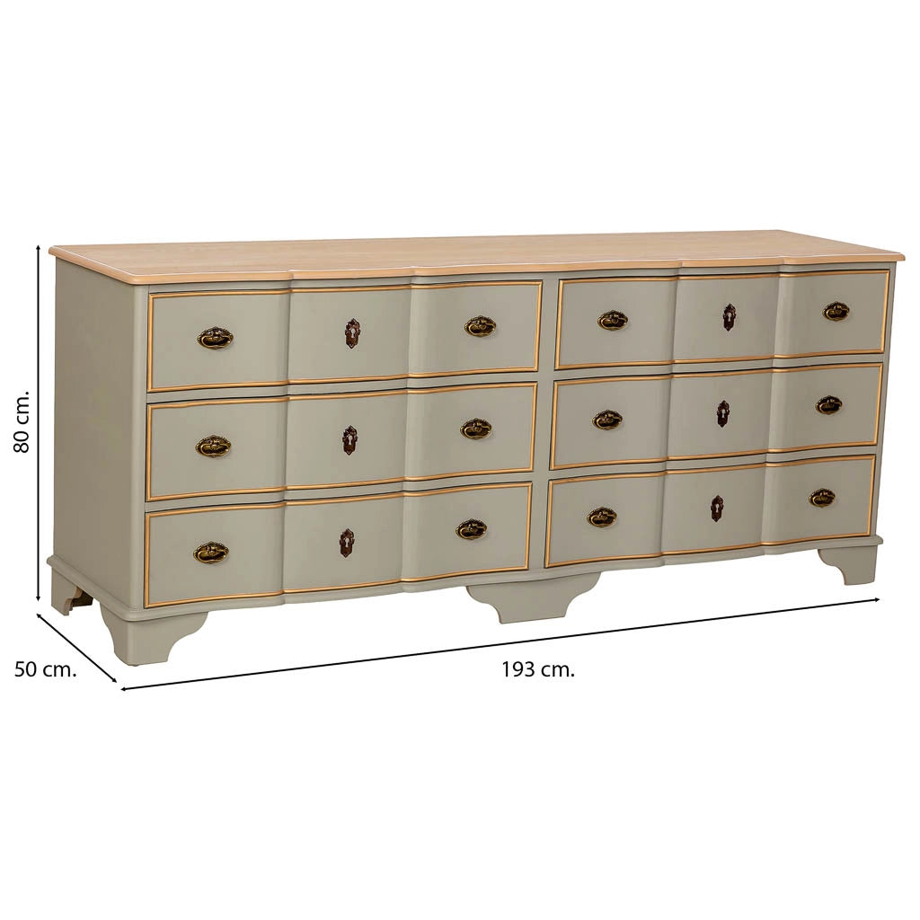 Credenza in legno 193x50x80h cm verde